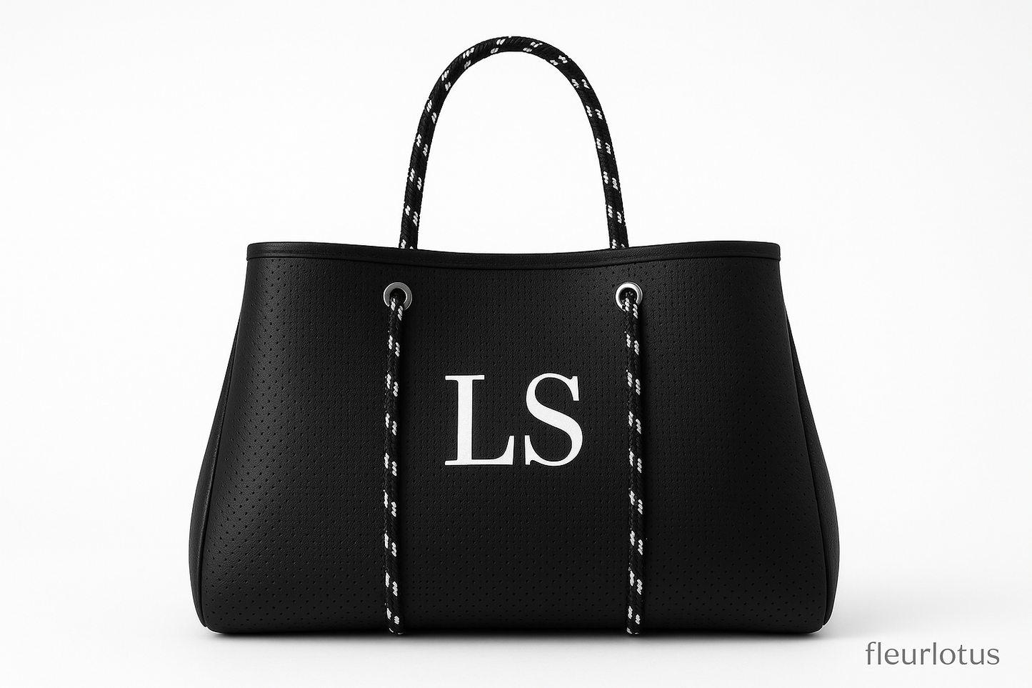Black LS Handbag with Fleurlotus Watermark