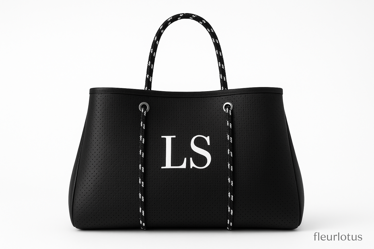 Black LS Handbag with Fleurlotus Watermark