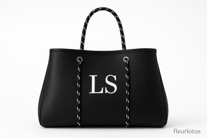 Black LS Handbag with Fleurlotus Watermark