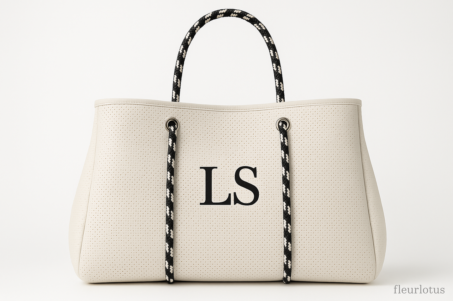 White LS Handbag with Fleurlotus Watermark