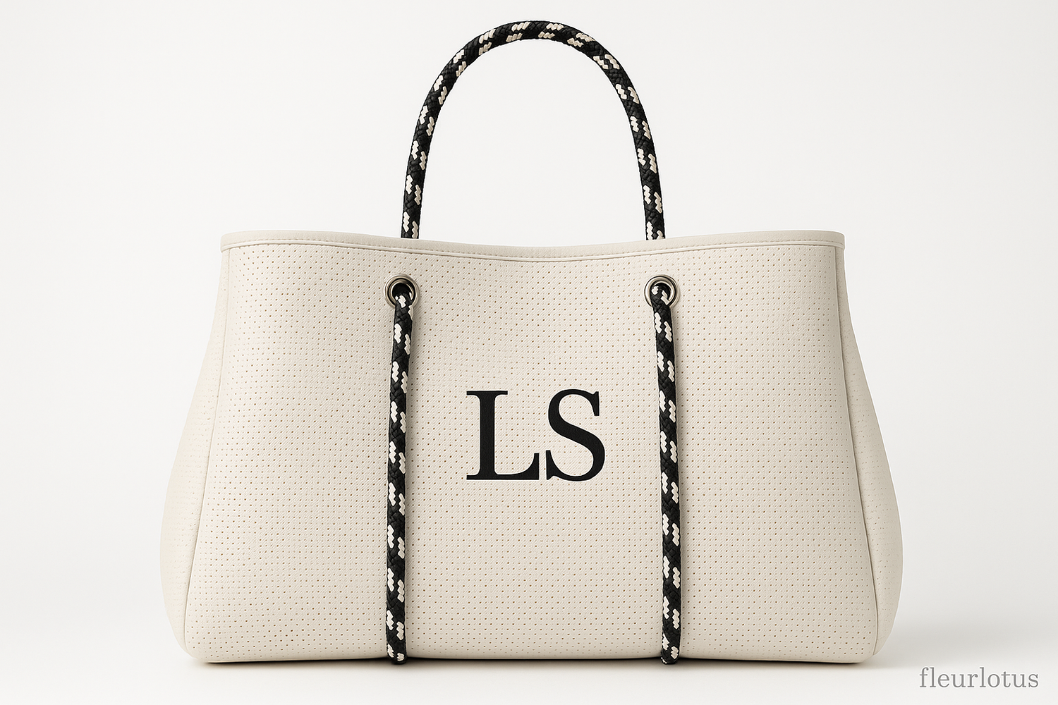 White LS Handbag with Fleurlotus Watermark