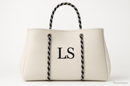 White LS Handbag with Fleurlotus Watermark